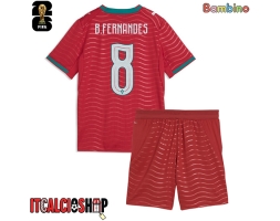 Portogallo Bruno Fernandes #8 Prima Maglia Bambino Mondiali 2026 Manica Corta (+ Pantaloni corti)